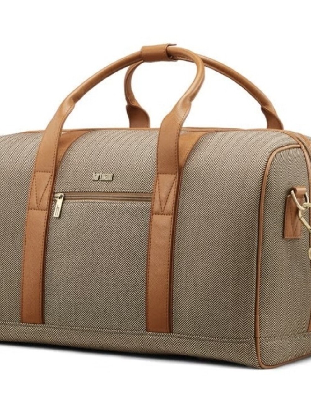 Hartmann Herringbone Deluxe Travel Duffle Bag Brown Color Carry On 20"